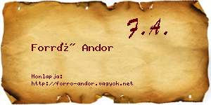 Forró Andor névjegykártya