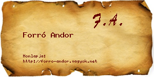 Forró Andor névjegykártya