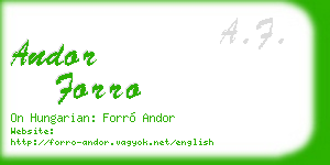 andor forro business card